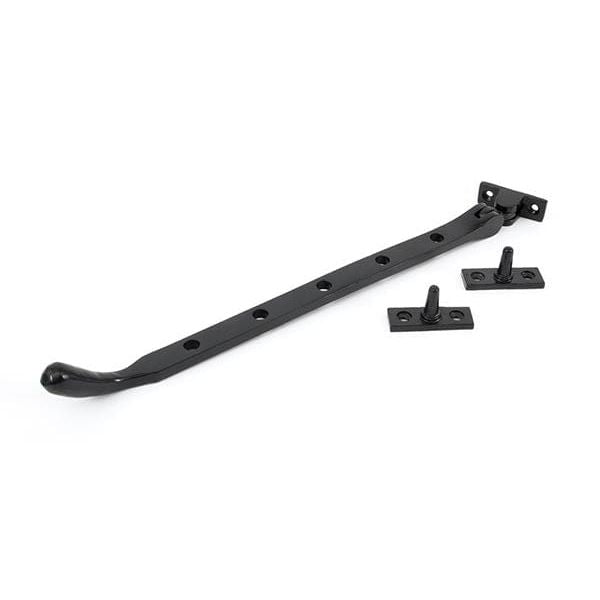 From The Anvil Window Hardware 12" Black Cast Peardrop Stay