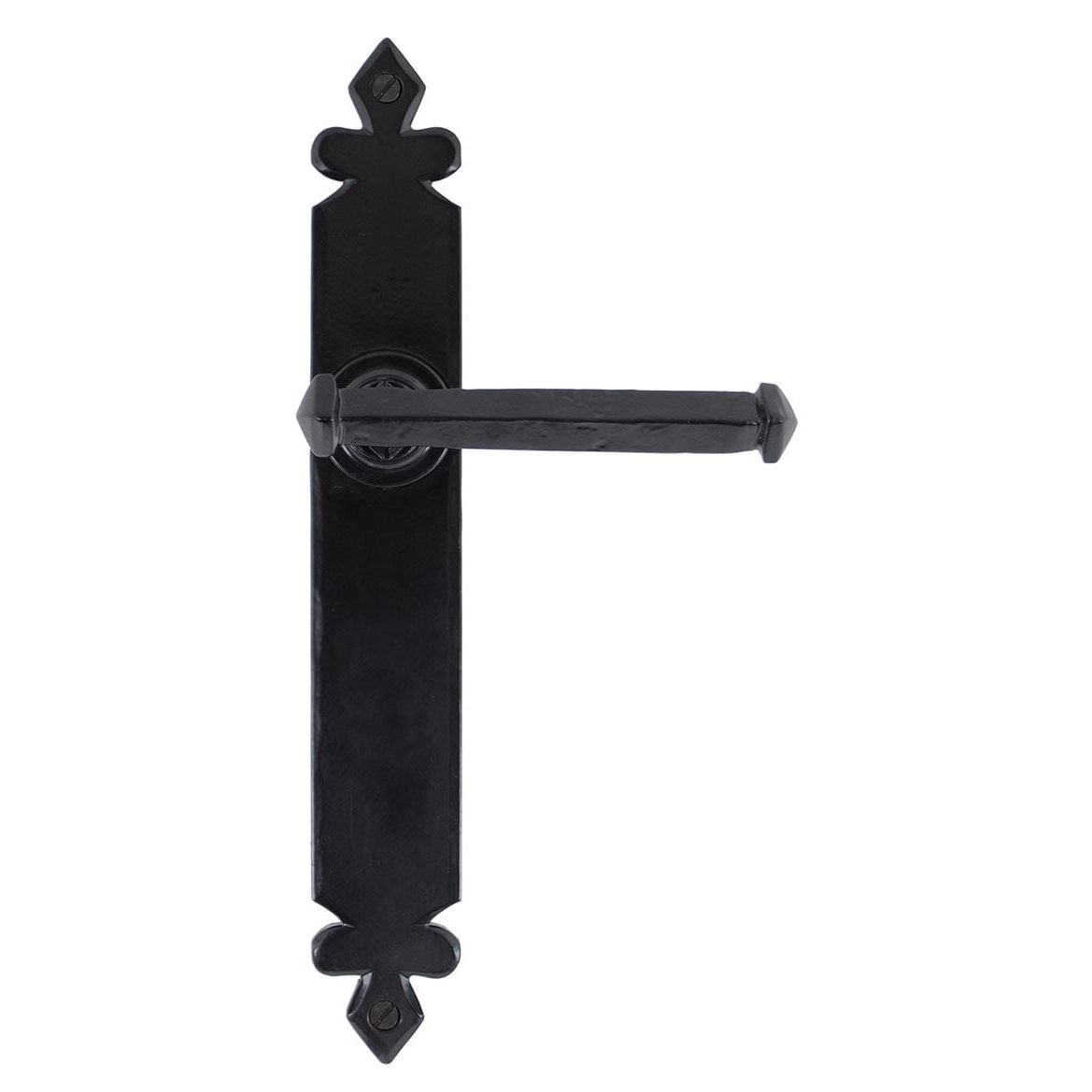 From The Anvil Handles Black Black Tudor Lever Latch Set