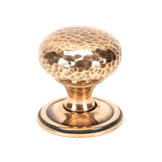 From The Anvil Cupboard Knob Polished Bronze Hammered Mushroom Cupboard Knob 38mm