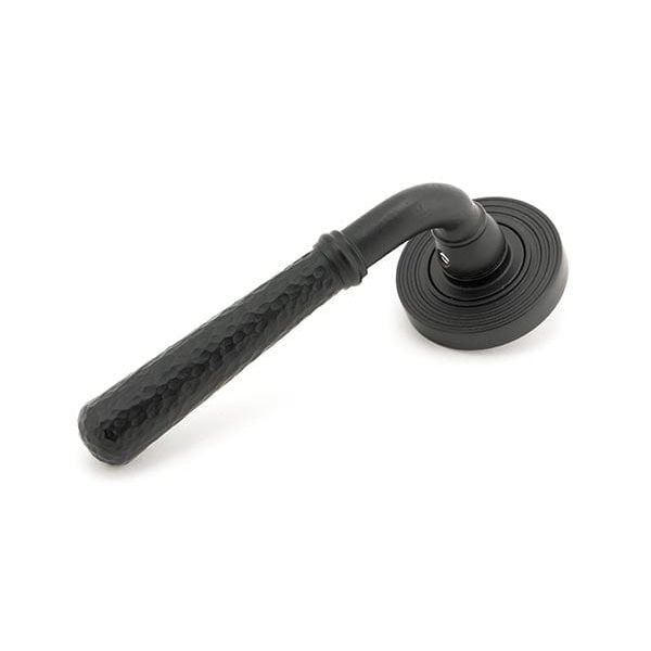 From The Anvil Handles Beehive Matt Black Hammered Newbury Lever on Rose Set (Plain) - Unsprung