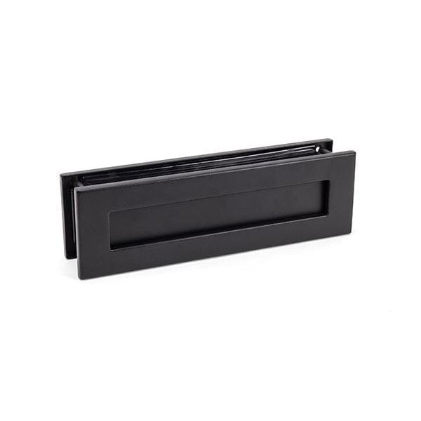 From The Anvil Letter Plates Matt Black Matt Black Traditional Letterbox