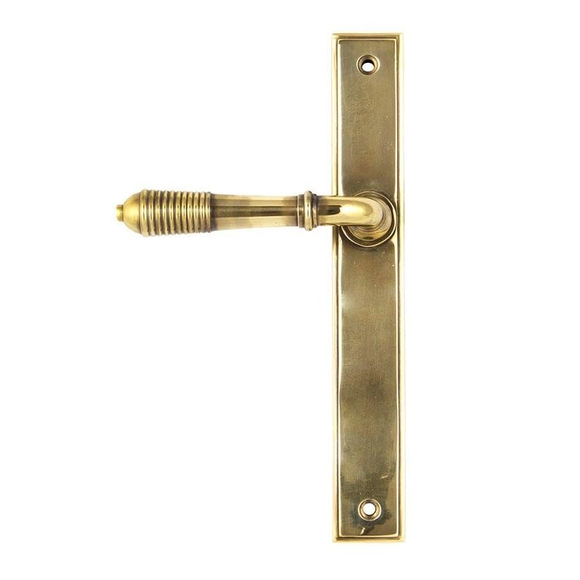 From The Anvil Handles Aged Brass Newbury Slimline Lever Latch Set
