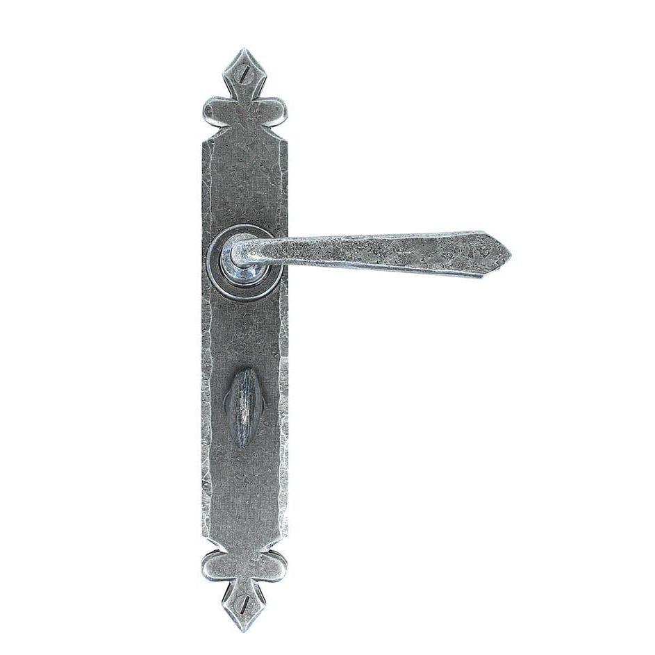 From The Anvil Handles Bathroom Pewter Cromwell Lever Lock Set