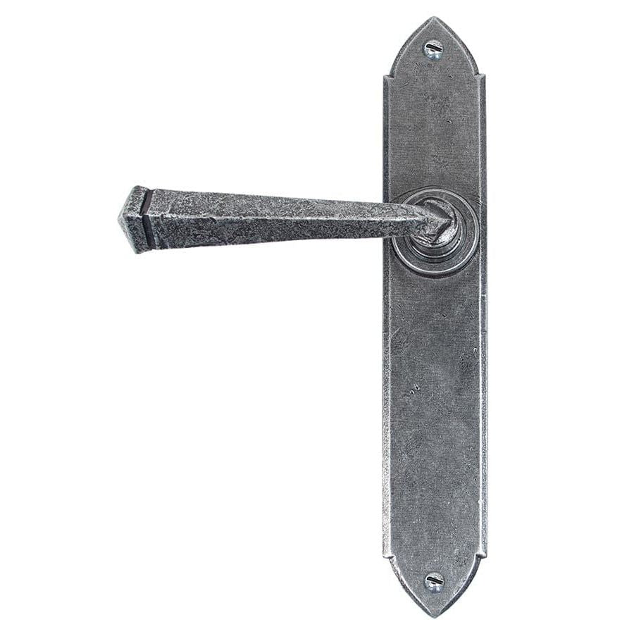 From The Anvil Handles Latch Pewter Gothic Lever Lock Set