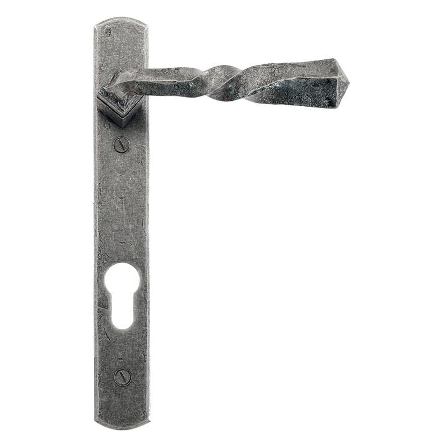 From The Anvil Window Hardware Pewter Pewter Narrow Lever Espag. Lock Set