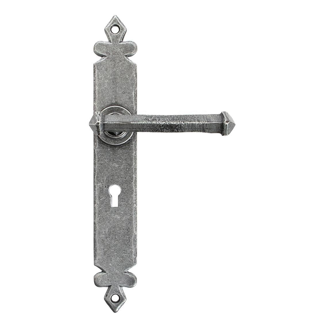 From The Anvil Handles Lock Pewter Tudor Lever Lock Set