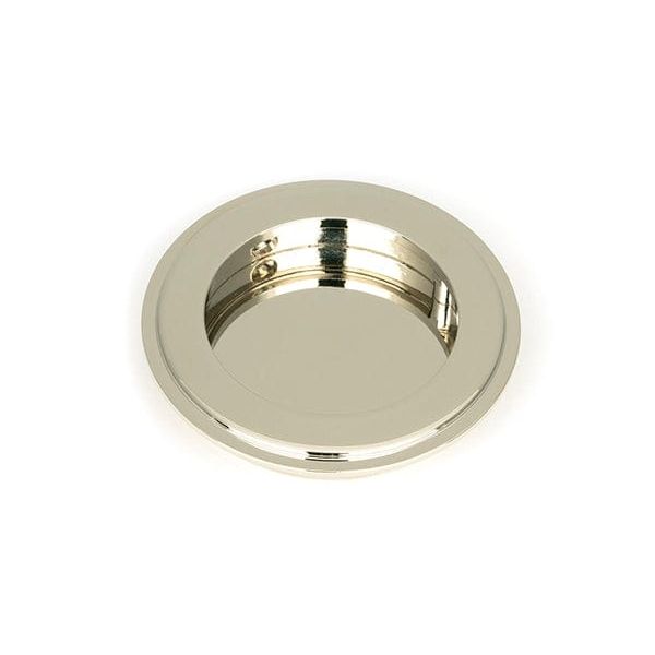 From The Anvil Flush Pull Handles 75mm Polished Nickel Art Deco Round Pull