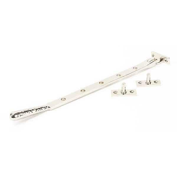 From The Anvil Window Hardware 12" Polished Nickel Hammered Newbury Stay