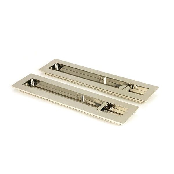 From The Anvil Flush Pull Handles 250mm Polished Nickel Plain Rectangular Pull - Privacy Set