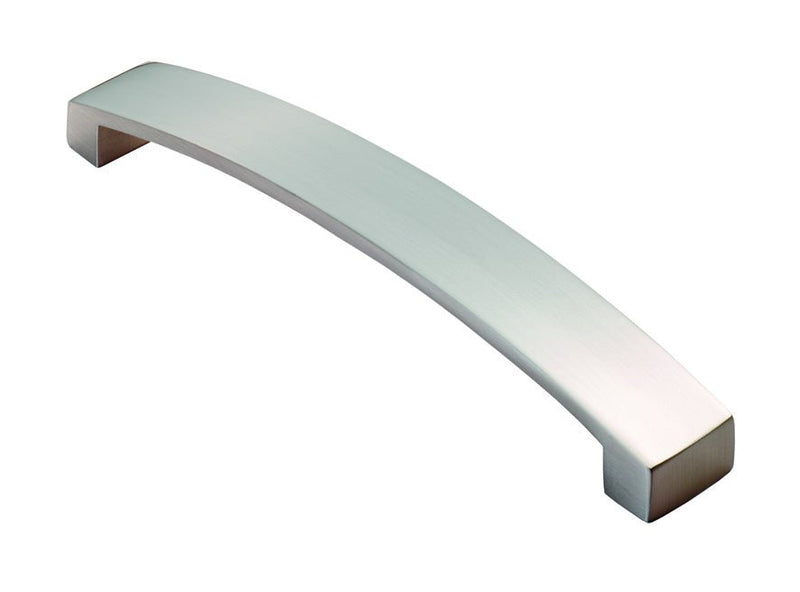 Curva Bow Handle by Carlisle Brass in a brushed stainless steel finish, featuring a sleek, curved design with square ends for easy grip.