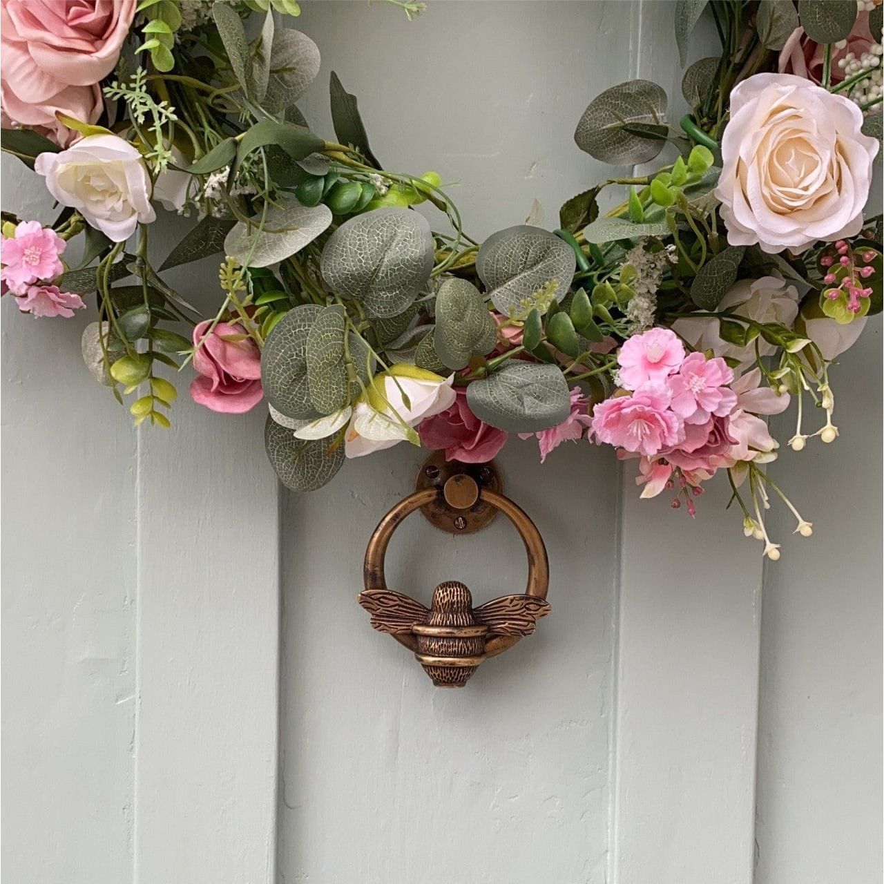 Brass Bumble Bee Ring Door Knocker - Heritage Brass Finish - Brass bee