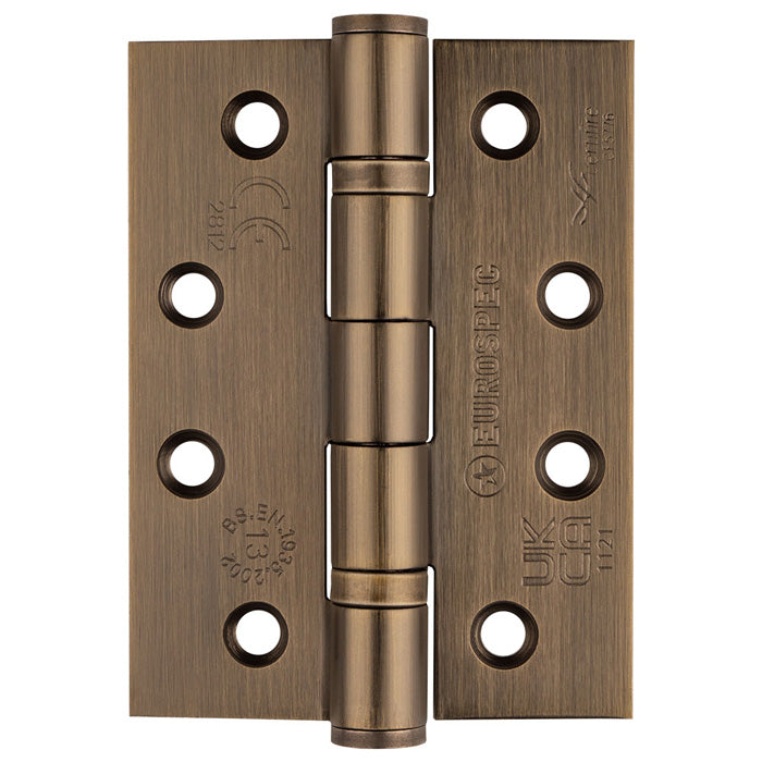 Grade 13 Ball Bearing P Hinge - 102 x 76 x 3mm - Antique Brass