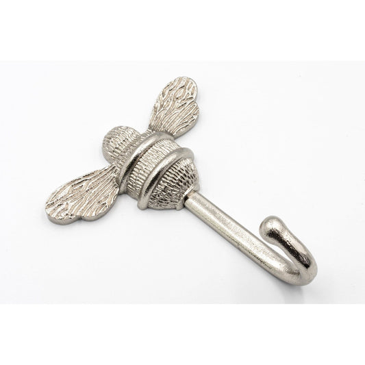 Brass bee Coat Hook - Nickel Finish - Brass bee
