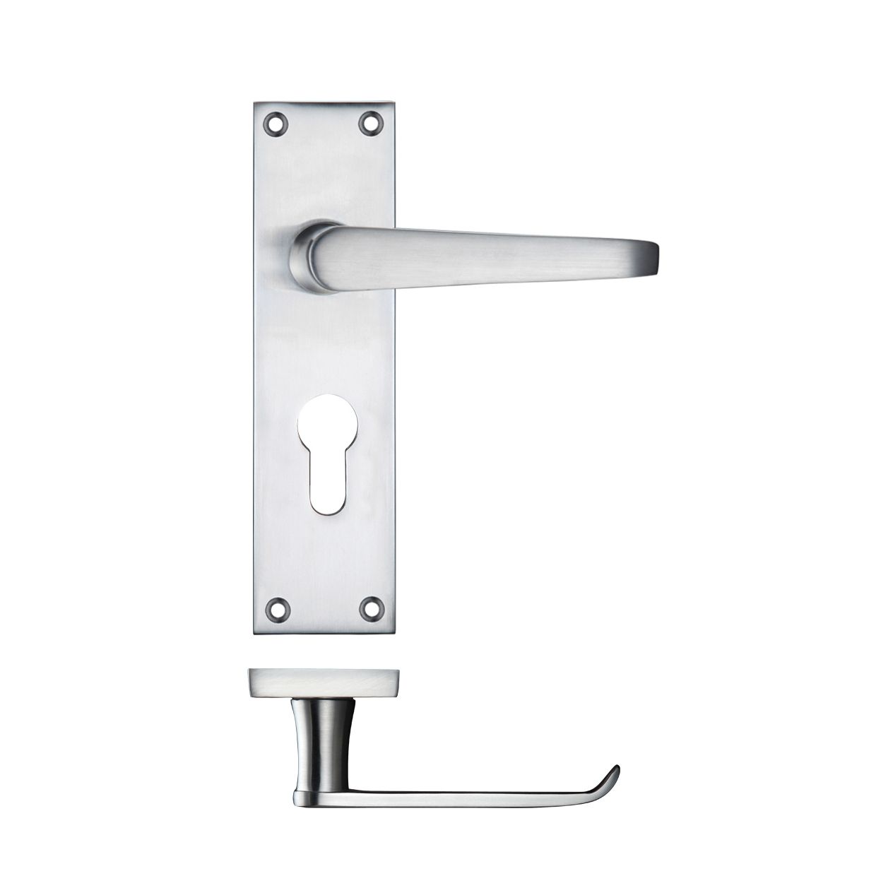 Project Victorian Flat Lever on Europrofile Lock Backplate 150 x 40mm