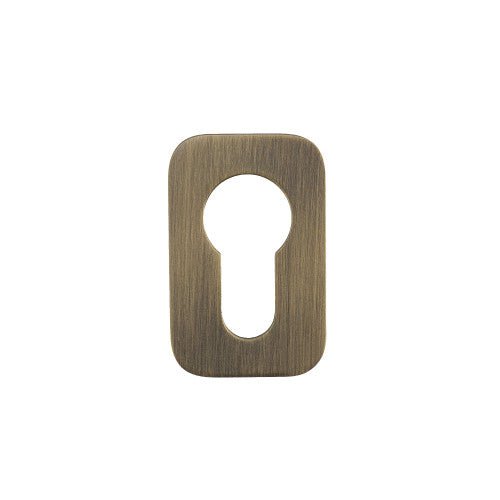 Rosso Mini Squircle Euro Profile Escutcheon Antique Brass Love Handles uk