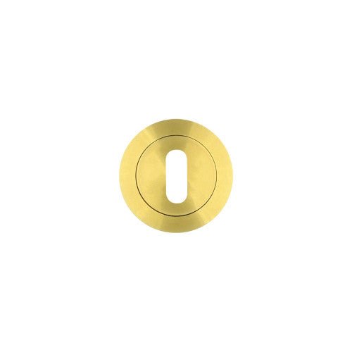 Standard Profile Escutcheon on Round Rose PVD Satin Brass Love Handles uk