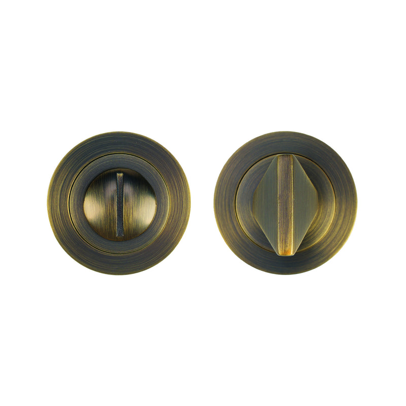 Turn & Release – Round Rose 50mm Antique Brass Love Handles uk