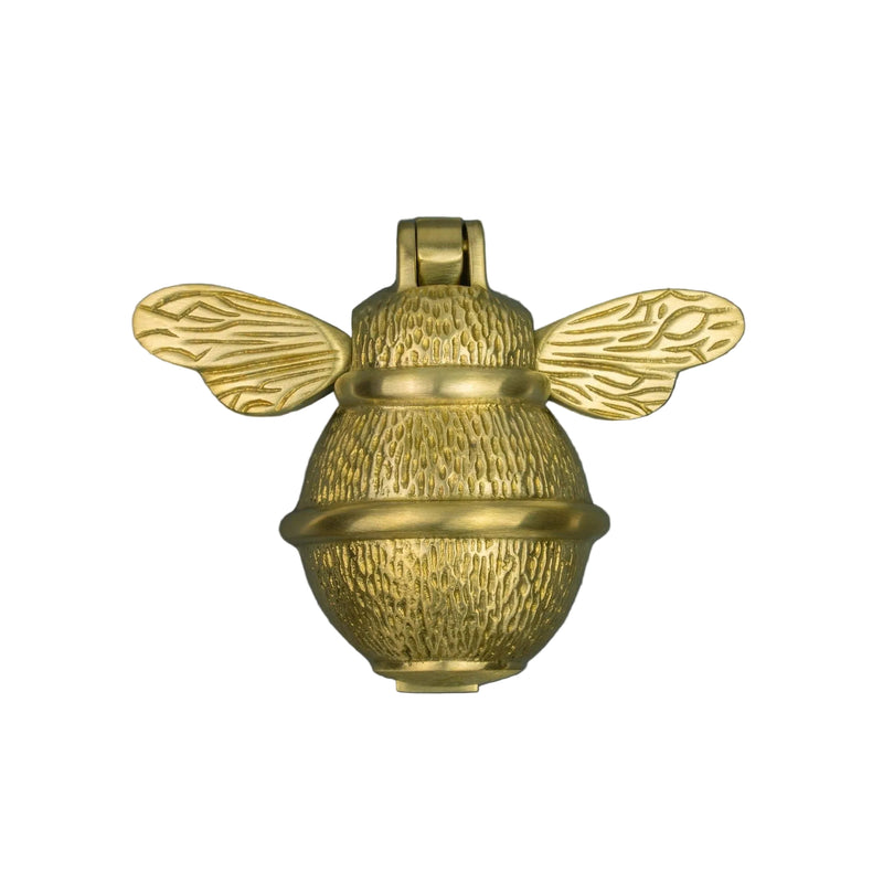 Brass Bumble Bee Door Knocker - Satin Brass Finish - Brass bee