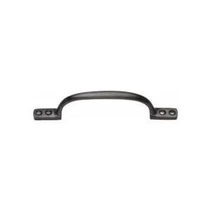 Zoo Hardware Spare Anti Rattle Strike for the Din Sash and Bathroom Locks (inc ZRD), featuring a sleek black finish with a curved handle design and two mounting holes on each end for secure installation.