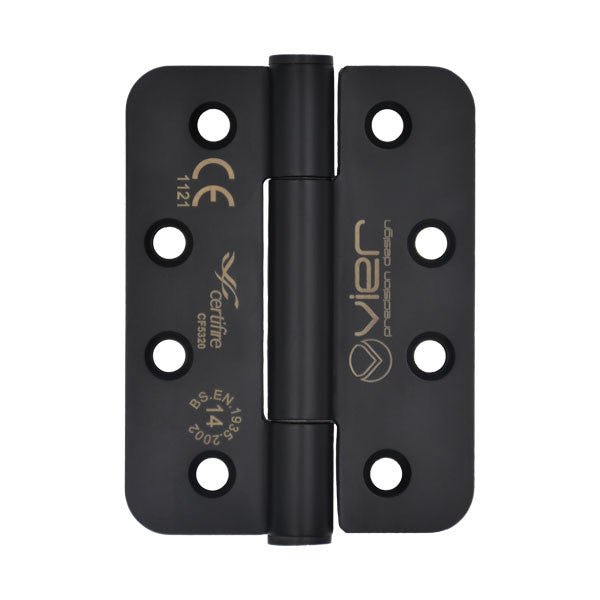 Zoo Hardware Grade 14 Concealed Knuckle Hinge SS201 in a black finish, featuring six installation holes for secure mounting and a sleek design for concealed applications.