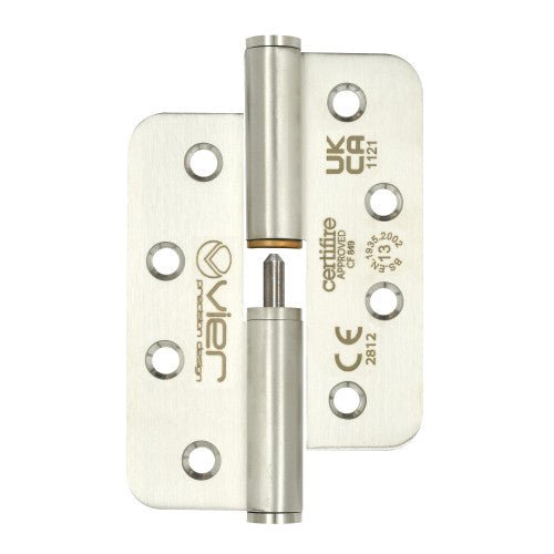 102x76x3mm Stainless Steel Lift Off Hinge, Grade 13, Radius Satin Stainless Right Hand