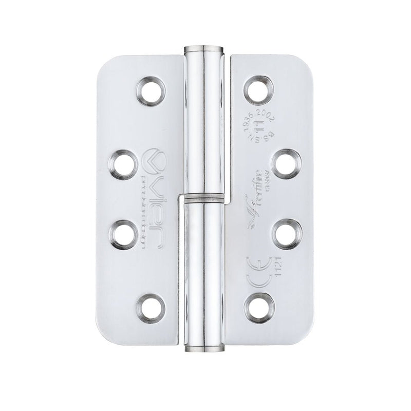 Zoo Hardware Grade 11 Lift Off Hinge in steel, featuring a radius design, measuring 102 x 76 x 3mm. The hinge has six pre-drilled holes for easy installation and a polished finish.