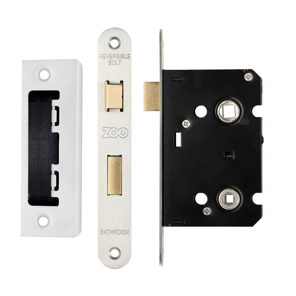 Mortice Bathroom Lock, 64mm - 57mm Centres, Radius