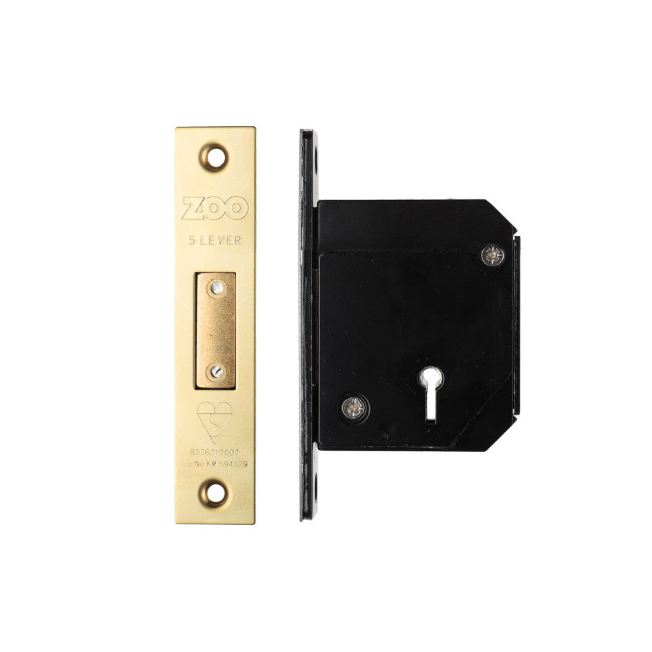 British Standard 5 Lever Deadlock – Solid Brass Deadbolt - Keyed Alike