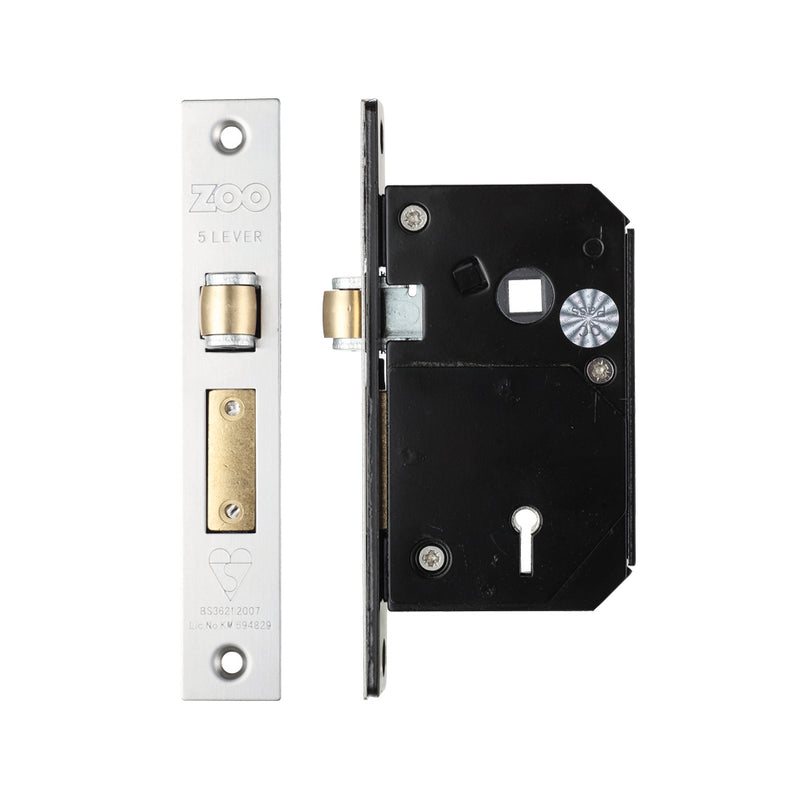Zoo Hardware BS3621 5-Lever Sashlock — 67mm Polished Brass (Chubb 3K74 Retrofit)