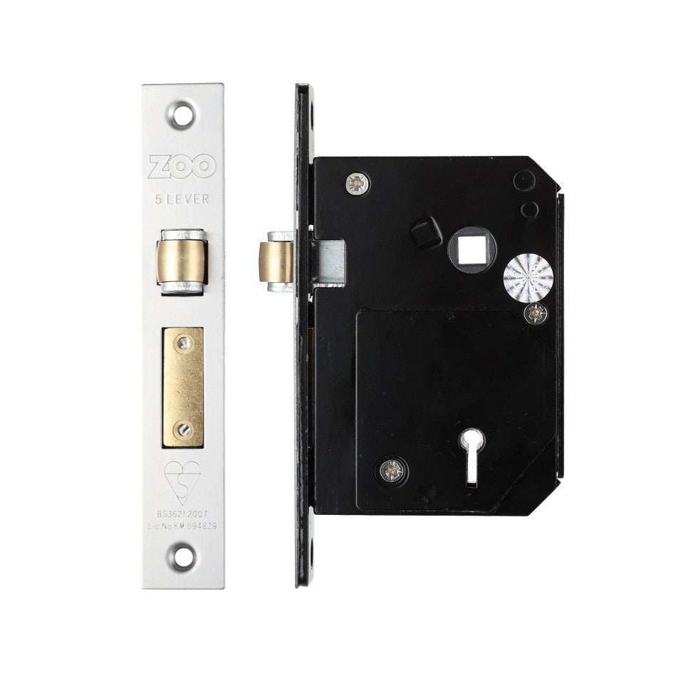 British Standard 5 Lever Sashlock – Keyed Alike 80mm - Roller Latch Polished Brass Love Handles uk