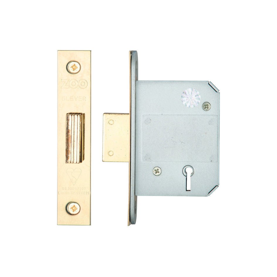 British Standard 5 Lever Deadlock – 64mm & 76mm 64mm PVD Brass Standard Keyed Love Handles uk