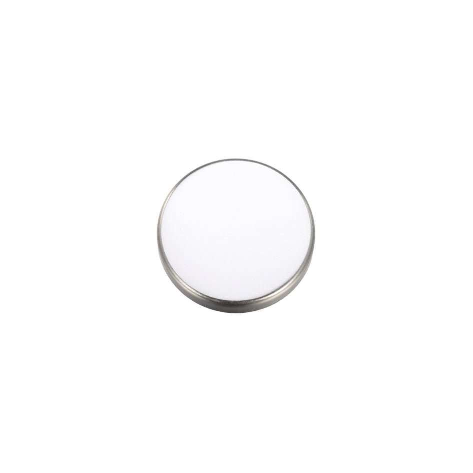 Zoo Hardware Escutcheon Blank Profile in a 51.5mm diameter, featuring a circular design with a shiny silver edge and a smooth white center.
