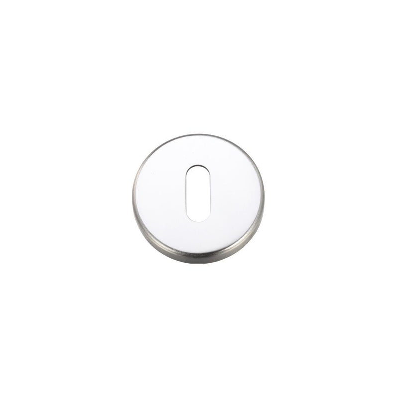 Zoo Hardware Escutcheon Standard Profile in a round design, measuring 51.5mm, made of polished metal with an elongated keyhole shape in the center.