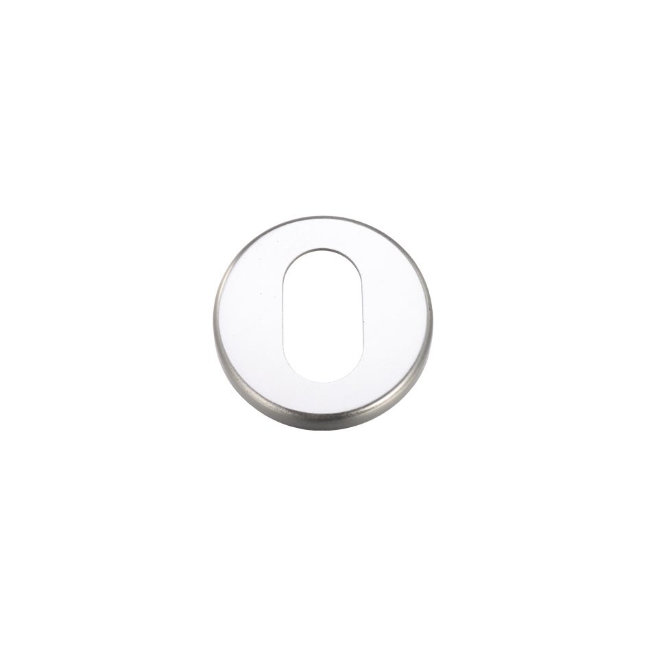 Zoo Hardware Escutcheon Oval Profile in silver, measuring 51.5mm with a smooth finish and an oval cutout in the center.