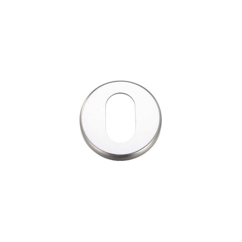 Zoo Hardware Escutcheon Oval Profile in silver, measuring 51.5mm with a smooth finish and an oval cutout in the center.