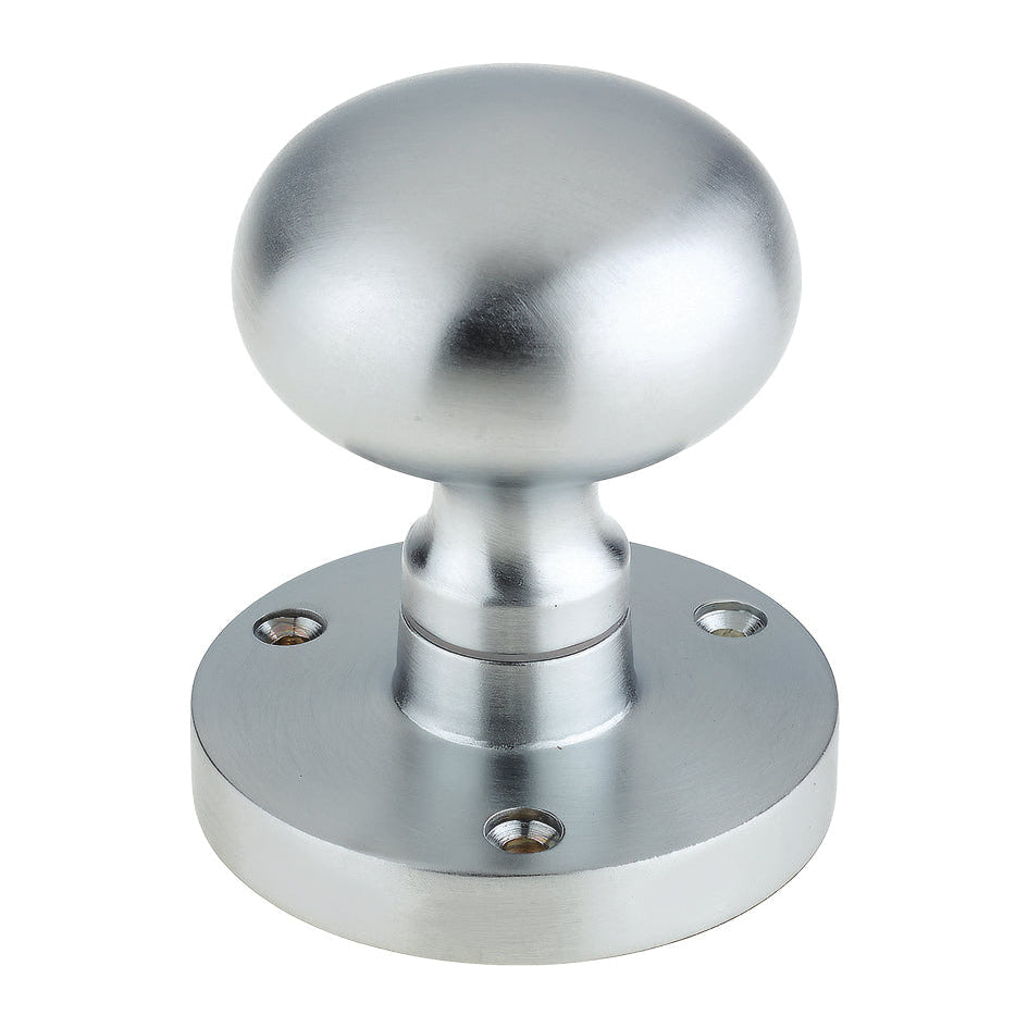 Mushroom Mortice Knob - 61.5mm Rose Diameter, 52mm Diameter Knob