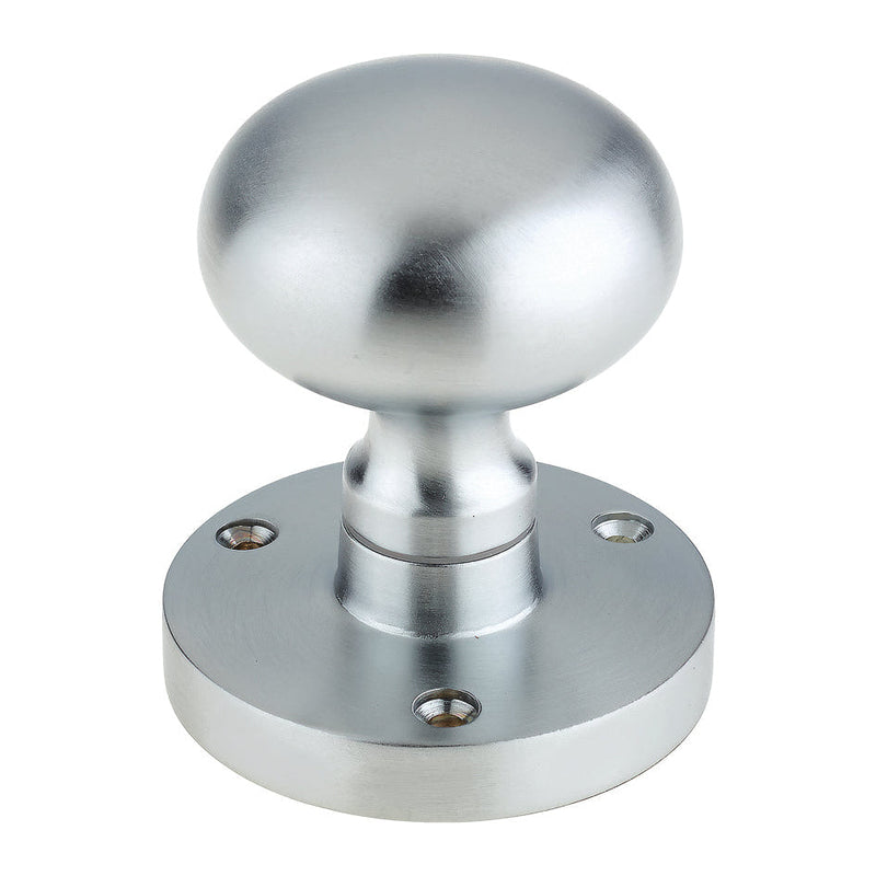 Mushroom Mortice Knob - 61.5mm Rose Diameter, 52mm Diameter Knob