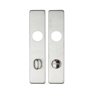 Zoo Hardware Cover Plate for 19mm and 22mm Return to Door Lever on Backplate, made of stainless steel, featuring a sleek design with two holes for lever attachment and a thumb turn.