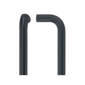 Zoo Hardware 19mm x 300mm Back-to-Back Pull Handle Set in Rosso color with a sleek design, shown with one handle featuring a rounded end and the other a straight end, both including grub screws for installation.