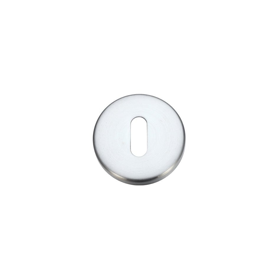Zoo Hardware Standard Profile Escutcheon with a 52mm diameter, featuring a round shape in a polished metallic finish and an oval keyhole cutout at the center.