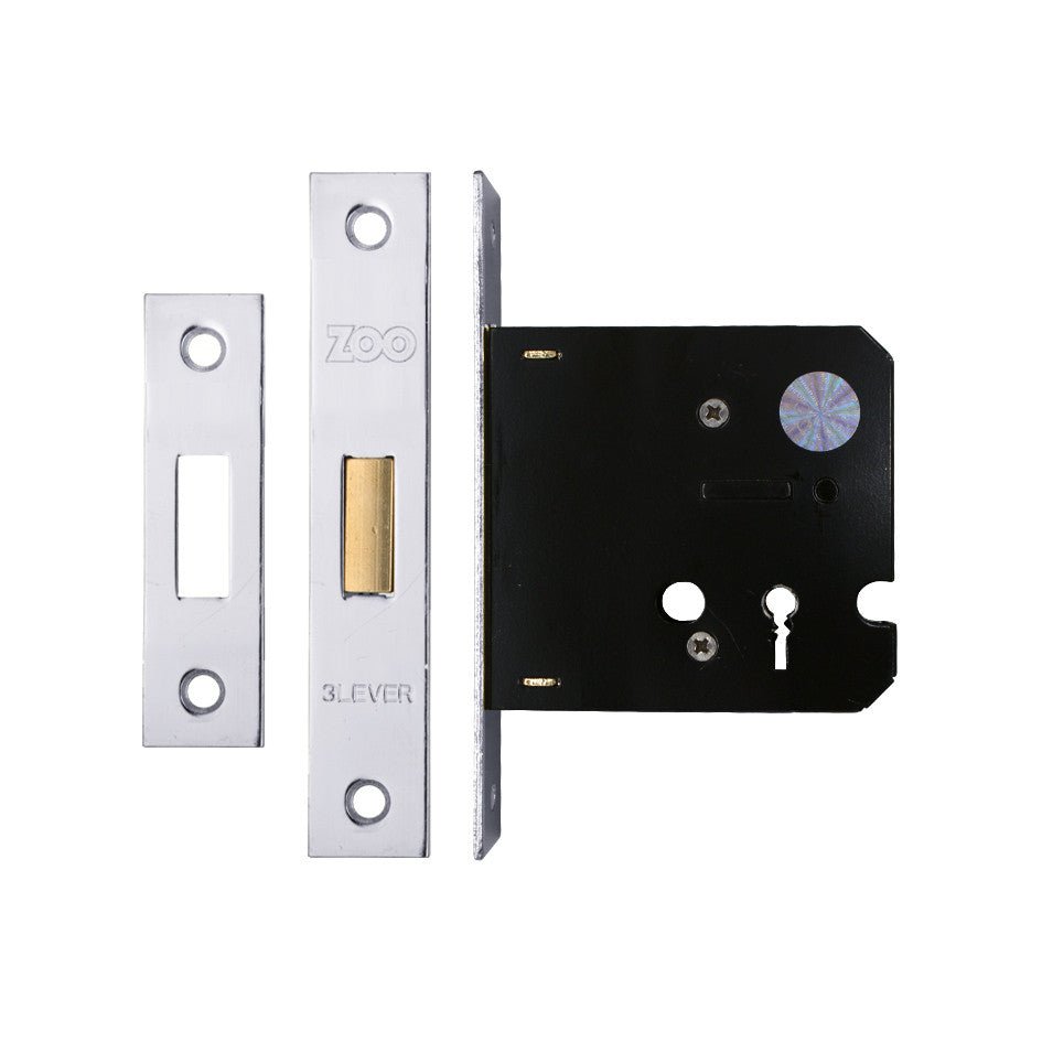 3 Lever Dead Lock 76mm Nickel Plate Love Handles uk