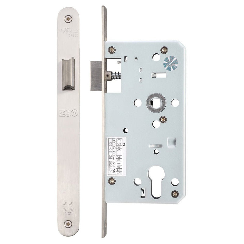 DIN Latch – Radius Forend 55mm Satin Stainless Love Handles uk