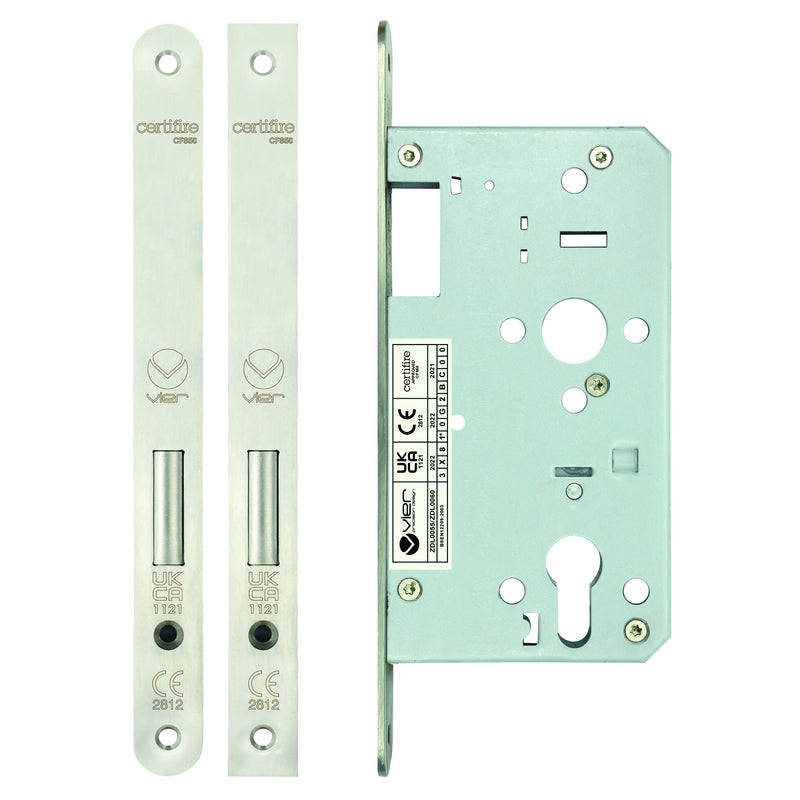 DIN Euro Profile Deadlock – BS EN 12209 Grade 3 60mm Square – 22mm Satin Stainless Love Handles uk