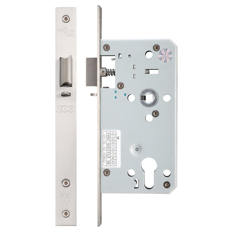 DIN Night Latch - 72mm Centres - Backset 55mm