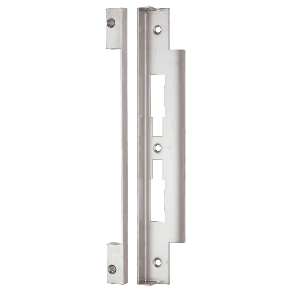 Zoo Hardware DIN Rebate Kit - 13mm in a silver finish, made of durable metal, featuring a slim design with two slots for installation on door edges.