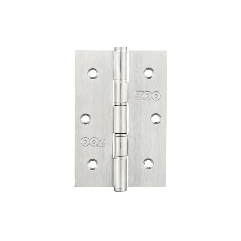 Zoo Hardware Stainless Steel Slim Knuckle Door Hinge measuring 76 x 52 x 1.5mm, featuring a brushed finish with six mounting holes for secure installation.