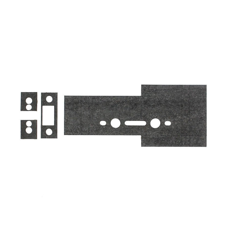 Zoo Hardware Universal Flat Latch Intumescent to suit ZUKF in graphite color, featuring a flat design with cutouts for installation and fire safety applications.