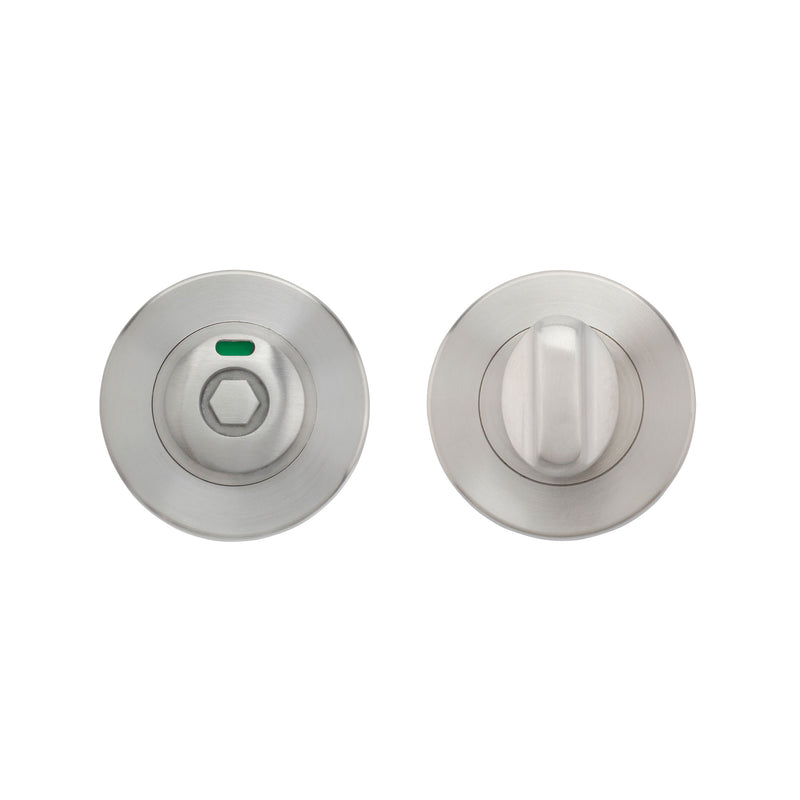 Turn and HEX Release with Indicator on 52mm rose- Screw On Cover - 5mm spindle - Grade 304