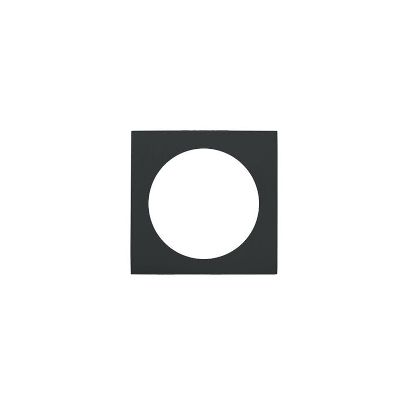 Zoo Hardware ZPZ Spare Square Rose Pack in a dark finish, designed to suit turn and release mechanisms, featuring a square shape with a circular cutout in the center.