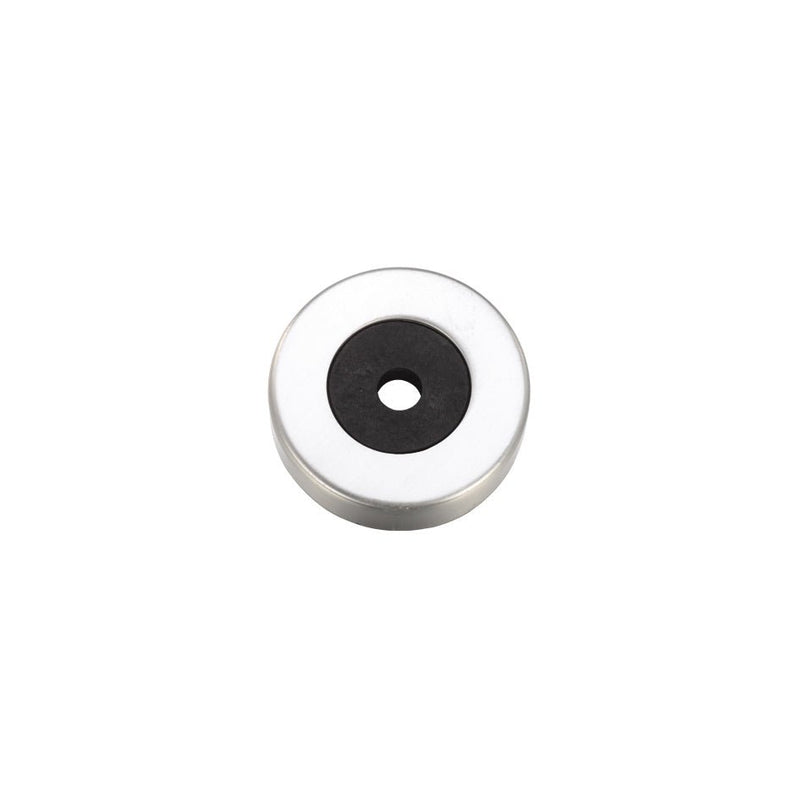 Zoo Hardware Rose Pack includes two push-on roses designed for 19mm and 22mm contract aluminium pulls, featuring a circular shape with a metallic silver finish and a black center.